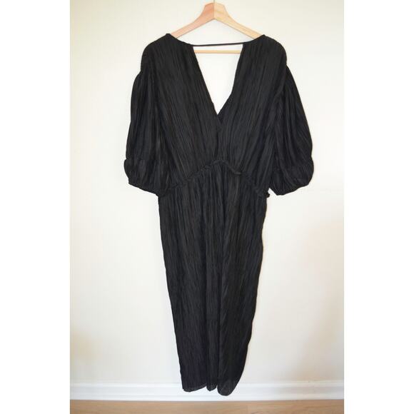 Anthropologie V-Neck Pleated Midi Dress Size X Large - Picture 5 of 6